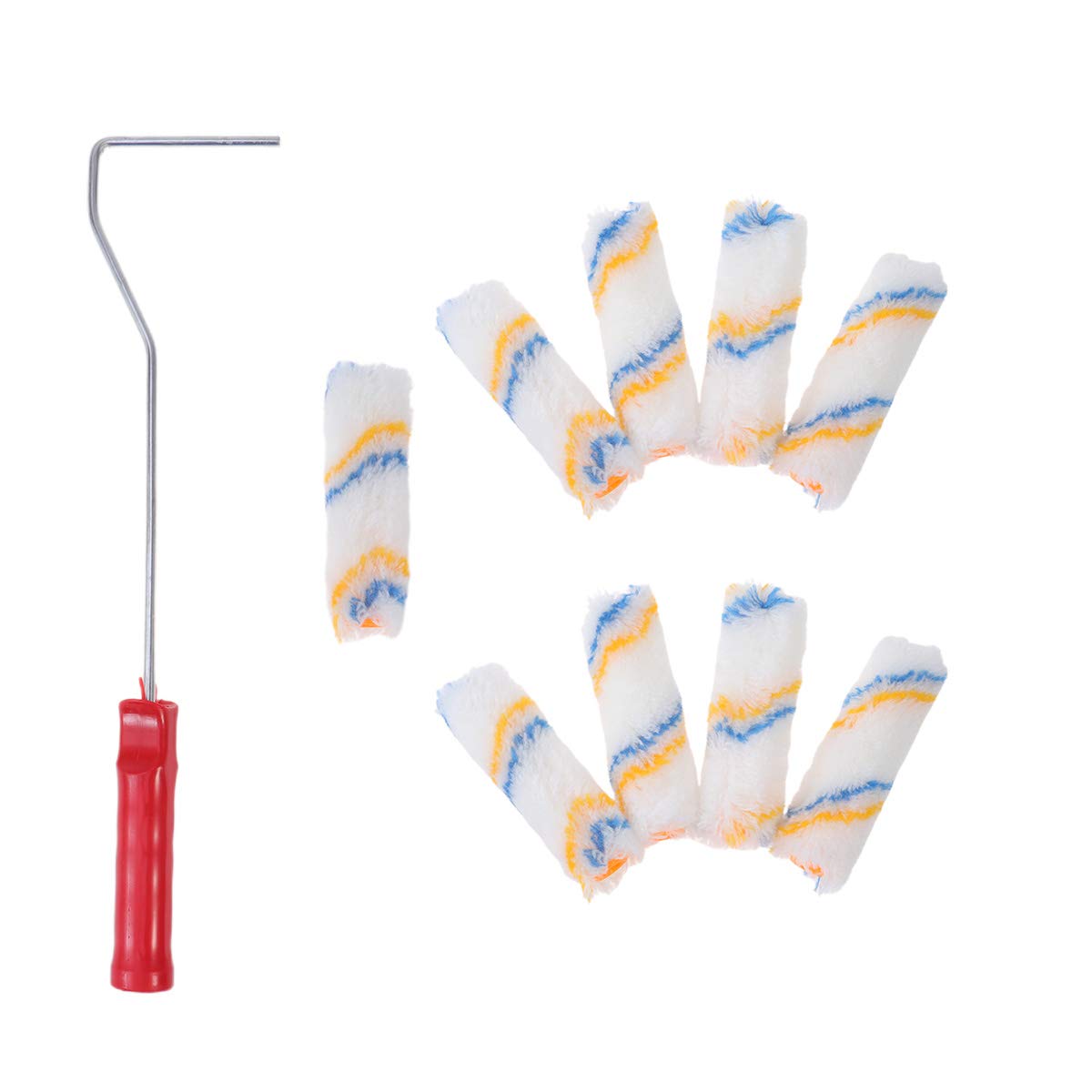 DOITOOL 10PCS Paint Roller 4 inch Paint Roller Kit Mini Wall Paint Roller Brush Roller Frame with Covers for Home Office Walls Painting