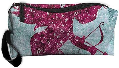 Kla Ju Portable Pen Bag Purse Pouch Pink Cupid Picture Stationery Storage Organizer Cosmetic Holder