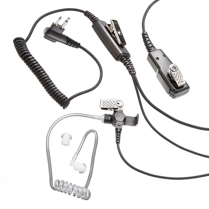 PRO-HD PTT Mic Microphone for Motorola 2 Pin XT420 XT460 CP040 GP300 DP1400 CLS1110 CLS1410 Radio with Air Covert Acoustic Tube