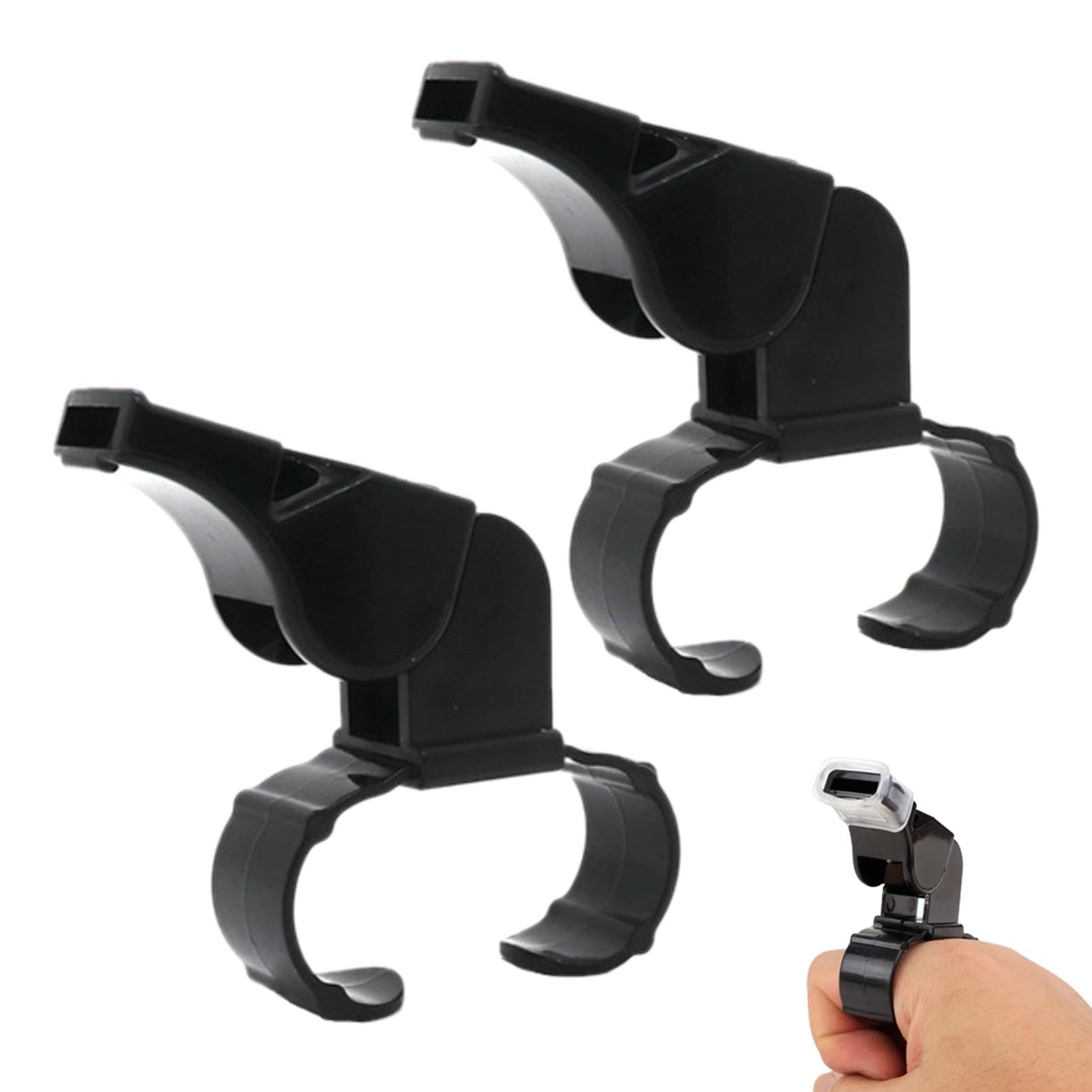 2Pcs Whistles,Finger Grip Whistle,Durable ABS Trainer Portable Whistle Grip Fingers,Reusable Referee Handheld Whistle,Sport Whistle,Loud and Crisp Sound Whistle,Ideal for Coaches,Referees,Officials