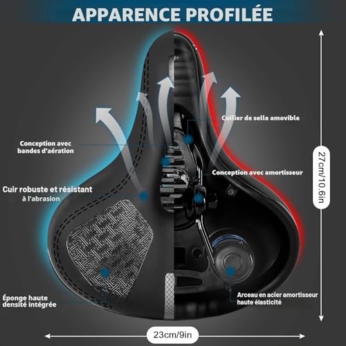 MLIAIMCE Bike Saddle Oversized Bicycle Saddle Bounce Memory Foam Comfortable Waterproof Breathable Hollow Ergonomic Saddle Road Bike MTB Saddle for Men Women Kids 11