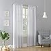 No. 918 Trevor Heathered Texture Semi-Sheer Tab Top Curtain Panel, 40" x 63", White primary