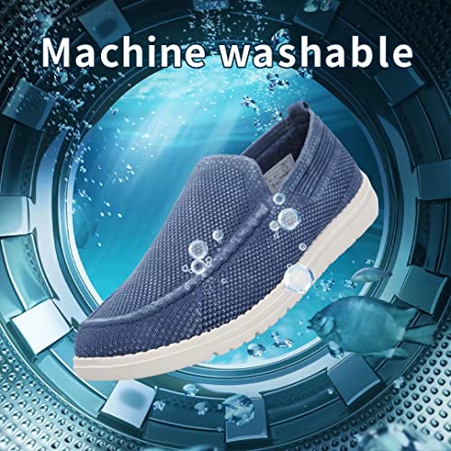 1TAZERO Men Wide Feet Slip On Shoes Loafer Men Casual Boat Shoes with