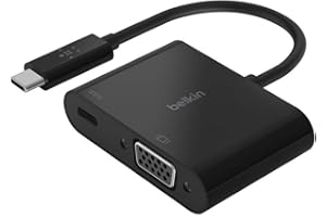 Belkin USB-C to VGA + Charge Adapter - USB-C to VGA Cable for MacBook Pro, MacBook Air, Mac mini, iPad Pro 12.9”, iPad mini &
