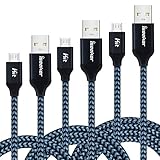 Micro USB Charging Cable, 3Pack (10ft/6ft/3.3ft) iSeekerKit USB 2.0 A Male to Micro Nylon Braided Cords with Aluminum Connector for Samsung, Android and More(Black)