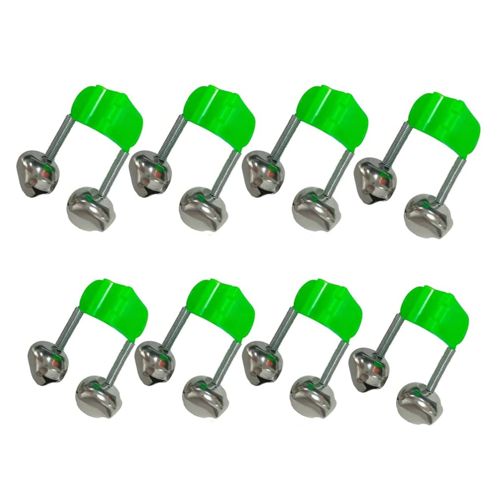 NA 20 Pcs Fishing Rod Bite Alarm Twin Bells Tackle Loud Dual Alert Bells Fishing Bells Clips Suitable For Fishing Enthusiasts