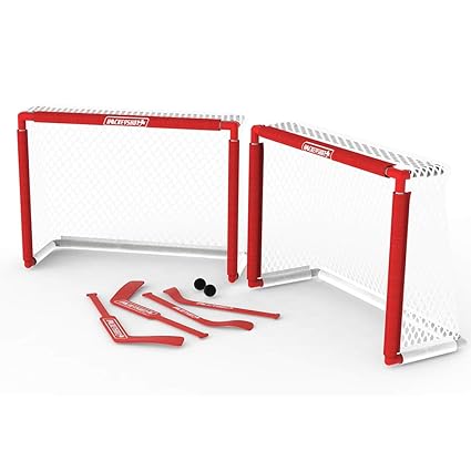 Hockeyshot Knee Hockey Set Mini Hockey Sticks Mini Hockey Nets Great For Kids Indoor Floor Hockey