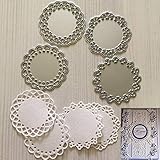 StaunchWea 4Pcs Round Lace Metal Cutting Die Stencils DIY Scrapbooking Album Embossing Tool