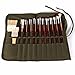 22 slots Paint Brush Case Canvas Paint Brush Holder, Roll Up Storage Bag Holder Canvas Wrap for Acrylic Watercolor Oil Face Brush - Army Green