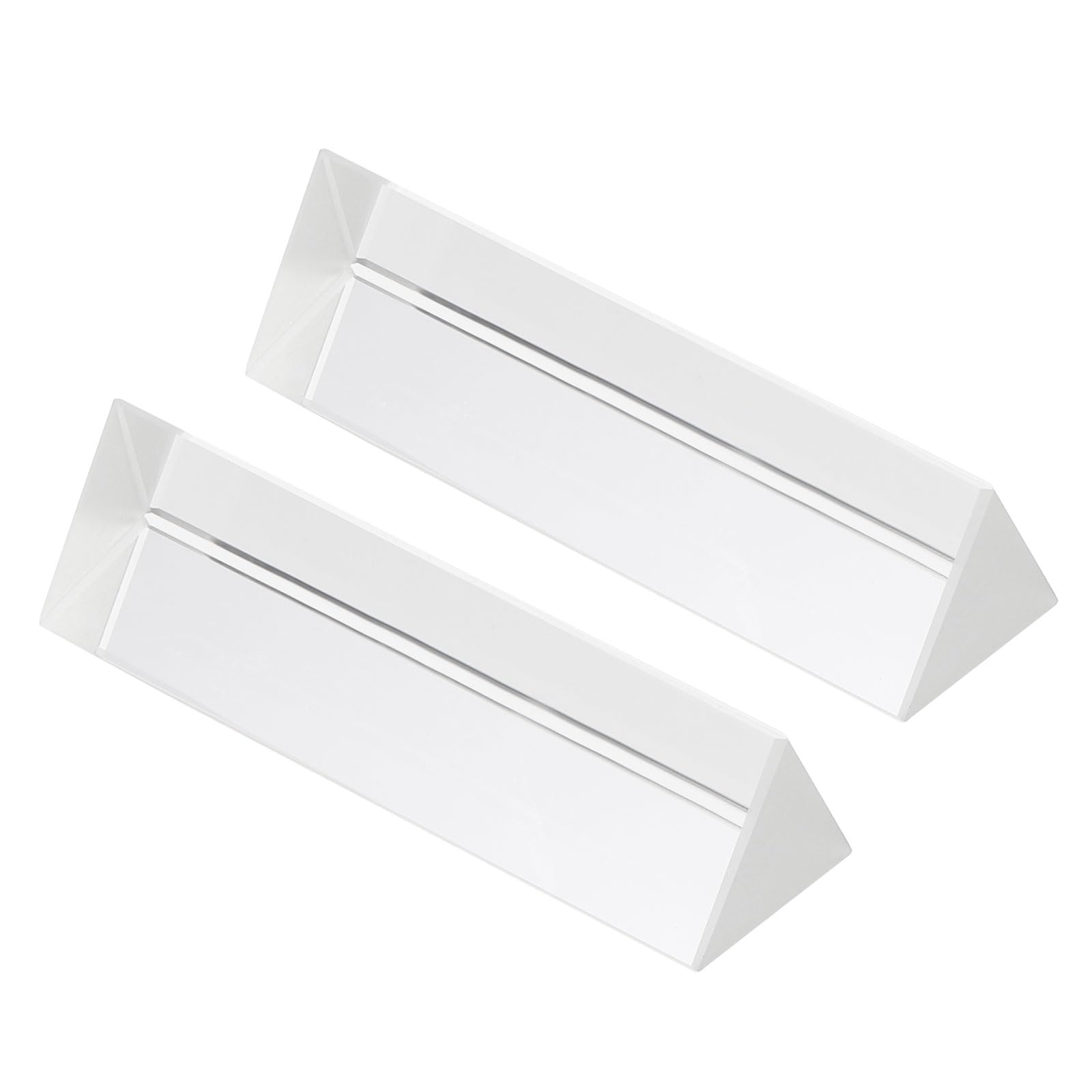 PATIKIL 100mm/4 Inch Triangular Prism, 2 Pack Glass Optical Crystal Rainbow Prism for Photography Physics Teaching Lights Photo, Clear