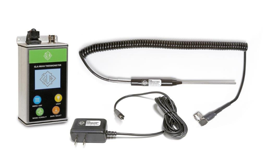 GLA M900 Veterinary Cattle Rectal Thermometer Smaller, Lighter. Fast, Accurate Temps in 8-15 Secs. Big, Back-Lit LCD. Rechargeable. Built for Dairies & Feedlots.