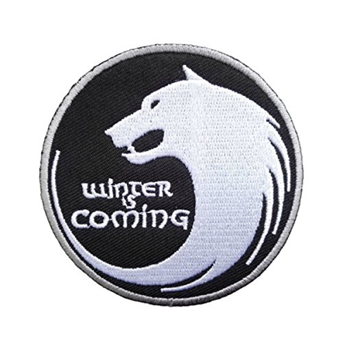 Game of Thrones Stark Dire Wolf "Winter is Coming" Logo Iron/Sew-On Embroidered 3" Patch