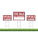 for Sale by Owner Sign Kit - 3 Double Sided Signs & 3 Heavy Duty H-Stakes - Red Property Signs 18