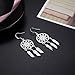Sterling Silver Plated Dangle Earrings for Women Girls Dream Catcher Silver Drop Earring