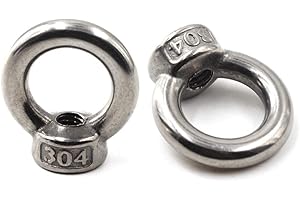 FLOMORE Pack of 20 M5 Lifting Eye Nut 304 Stainless Steel Ring Eye Bolts Threaded Nuts