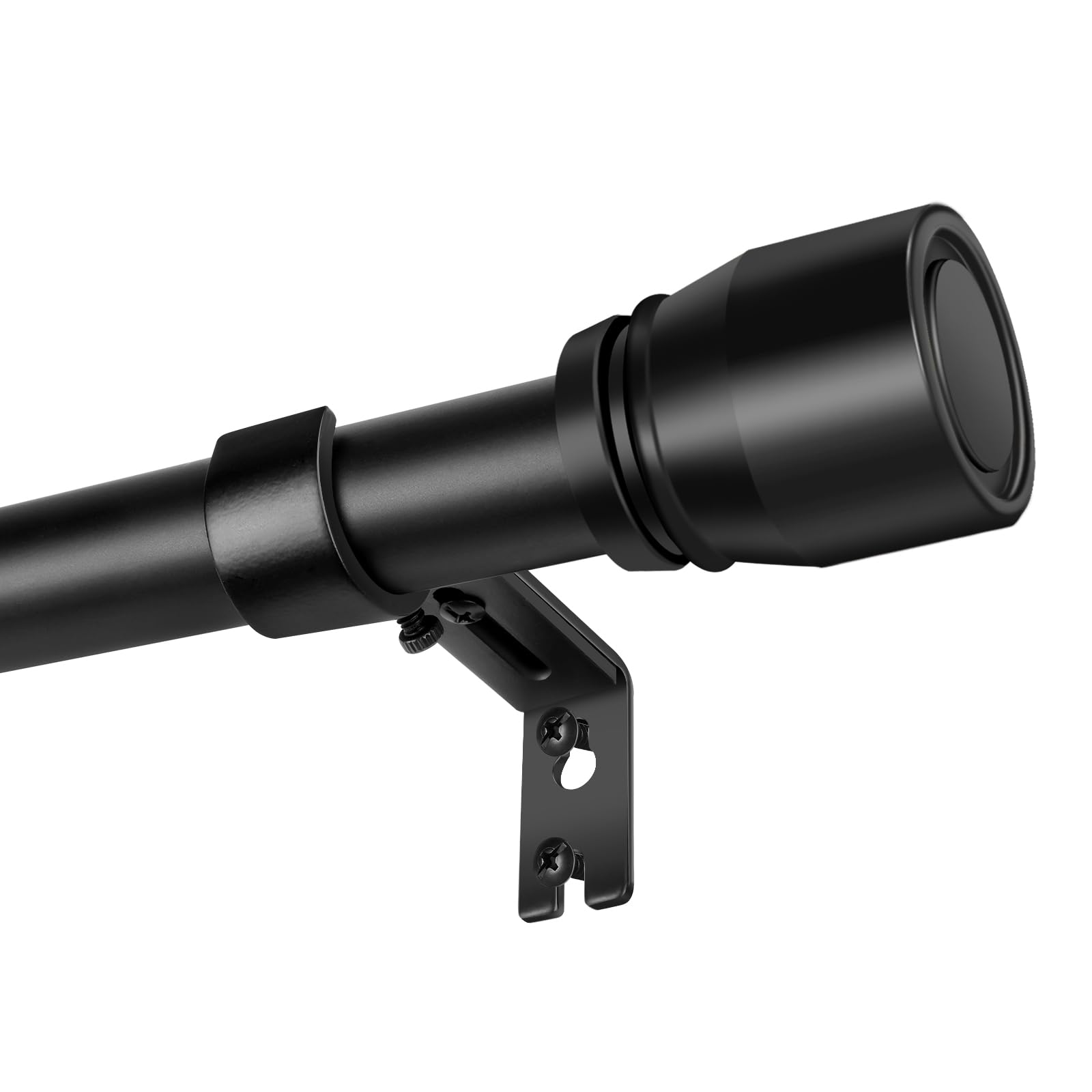 Photo 1 of 1” Diameter Matte Black Curtain Rod Itself is 30-45 Inch 1 Pack