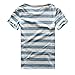 Zecmos Mens Stripes T-Shirts Casual Slim Fit Tshirts Striped Tees Top Blue XL