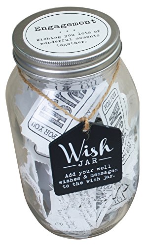 Top Shelf Engagement Wish Jar ; Unique and Thoughtful Gift Ideas for Friends and Family ; Novelty Party Favor ; Kit Comes with 100 Tickets and Decorative Lid (Engagement Wishes For Best Friend)