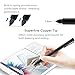 Stylus Pen, Boyata 2 in 1 Stylus Compatible for with 1.5mm Fine Copper Tip and Replaceable Mesh Tip, Rechargeable Active Stylus Digital Pencil Work Well (Black)