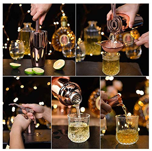 NXYJD Cocktail-Schüttler, der Set 11 stücke Bartender Kit für Mixerwein Martini Edelstahl Bars Tool Home Party Zubehör – Bild 6