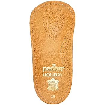 Pedag Holiday 2 Pair 34 Leather Orthotic Thin Semi-Rigid with Metatarsal Pad and Heel Cushion, Tan, 5.5 Ounce (US Women's 8, EU 38)