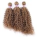 Golden Afro Kinky Curly Synthetic Hair Weave 3 Bundles 16 18 20 Inches Color 27 Heat Resistant Fiber Hair Extensions
