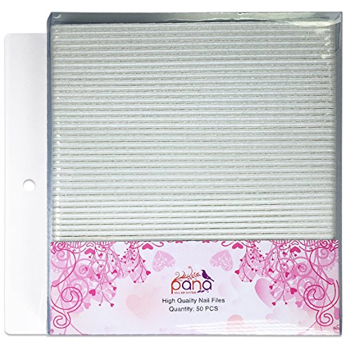 Pana (Grit: 100 x 180, Pack of 50 Pieces) USA Professional White Round Emery Board Nail Files