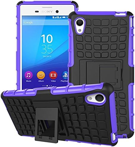 Sony Xperia M4 Aqua Case, Nicelin Hard PC Material Cover and Silicone Inner Holder 2 in 1 Stand Case for Sony Xperia M4 Aqua (Purple)
