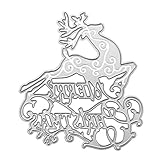 Whitelotous Cutting Dies Stencil Metal Mould for DIY Scrapbook Album Paper Card (Merry Christmas Deer)