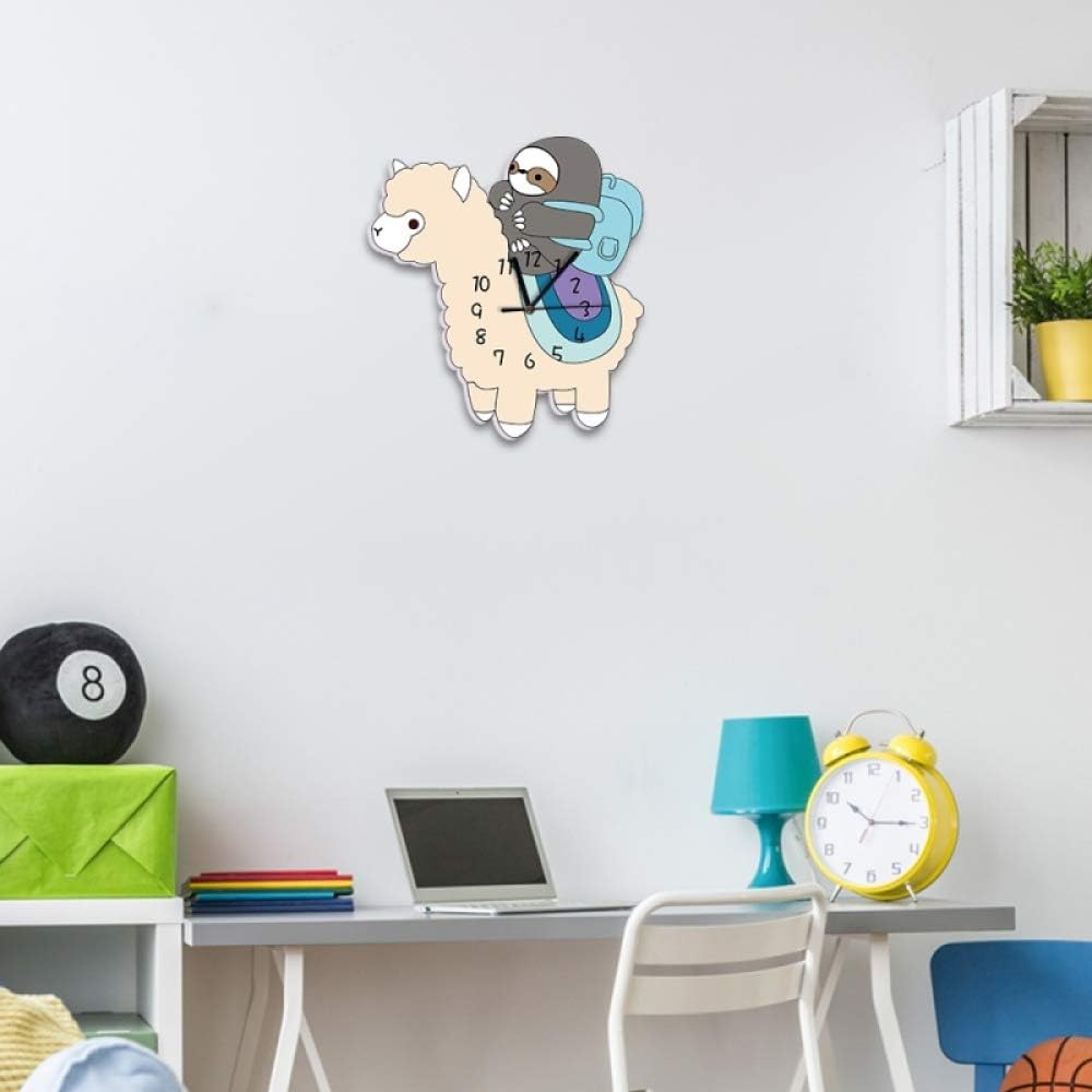 Amazon Co Jp 壁時計セイコー3dアルパカ壁時計diy漫画装飾子供の時計壁時計アルパカ装飾壁ステッカーカフェバーに適して Home Kitchen
