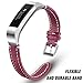 iHillon Compatible with Fitbit Alta (HR)/ Fitbit Ace Bands, Classic Soft Genuine Leather Strap Compatible with Fitbit Alta/Alta Hr/Fitbit Ace Women Men Wristband, Red