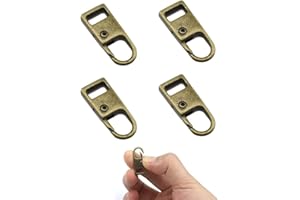 FKEYTO Zipper Pull Tab Replacement Metal Zipper Handle Mend Fixer for Suitcases Luggage Jacket Backpacks Coat Boots (4pcs Bronze)