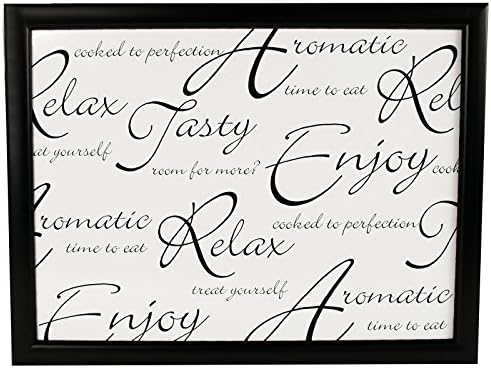 Get Goods Padded Lap Trays - 18 Assorted Designs - Hard Top / Bean Bag Fabric Bottom - 43cm x 33cm (Script)
