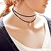 9 PCS Women's Classic Black Velvet and Black Stretch Gothic Tattoo and Black Lace Choker Collar Necklace-Length Adjustable