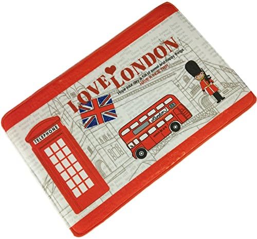 WATATA Love London Guard Non-slip Water-absorbing Doormats Bath Mat Rug Floor Bathroom Kithcen Indoor Home Decorative Carpet Doormats (16" x 24")