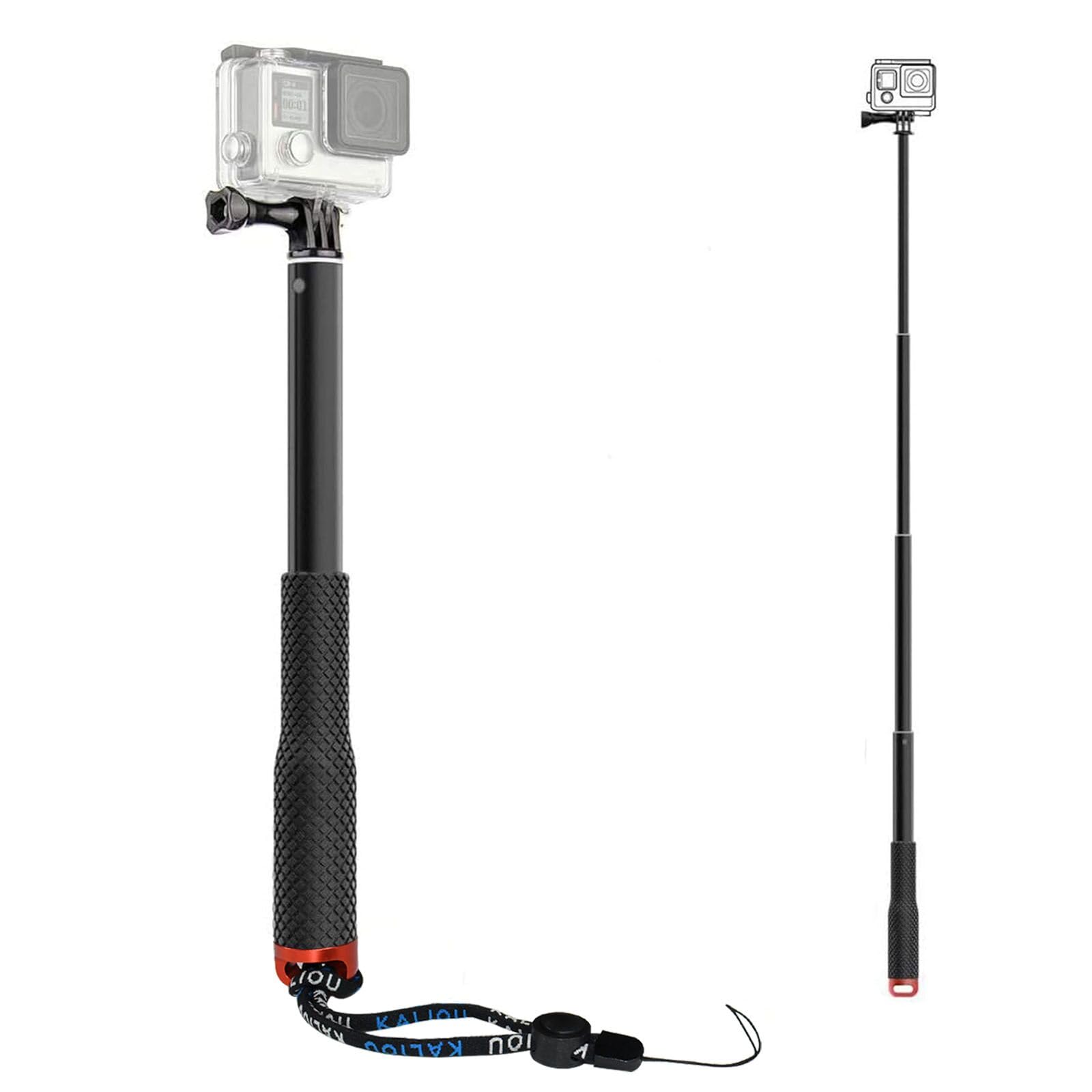 37"/92cm Extendable Selfie Stick Hand Grip Compatible with Gopro Hero 13 12 11/ Akaso EK7000/Pro/Dji Osmo Action 5 Pro/4/ WOLFANG/Surfola/Apexcam Action Camera, Handle Mount Waterproof Monopod