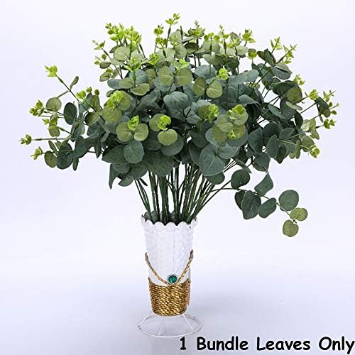 Artificial Eucalyptus Leaves Silk Foliage Realistic Fake Foliage Simulation Plant Natural Shrubs for Outdoor Home Kitchen Table Hanging Basket Balcony Decoration