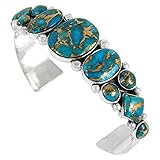 Turquoise Bracelet Sterling Silver 925 Genuine Turquoise