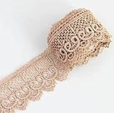 Yontree Floral Venise Lace Applique Bridal Wedding Applique Khaki 3 yards
