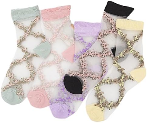 EalafeeWomens New Casual Mesh Ankle Socks Short Fashion Tube Sheer Short Socks