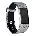 RedTaro Bands Compatible with Fitbit Charge 2, Replacement Accessory Wristbands Silver Swirls