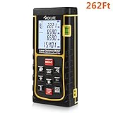Tacklife Laser Measure 80M(262 Feet) Digital Laser Distance Meter with Pythagorean Mode, Area&Volume Calculation Laser Measuring Tool Range Finder with min/in/ft