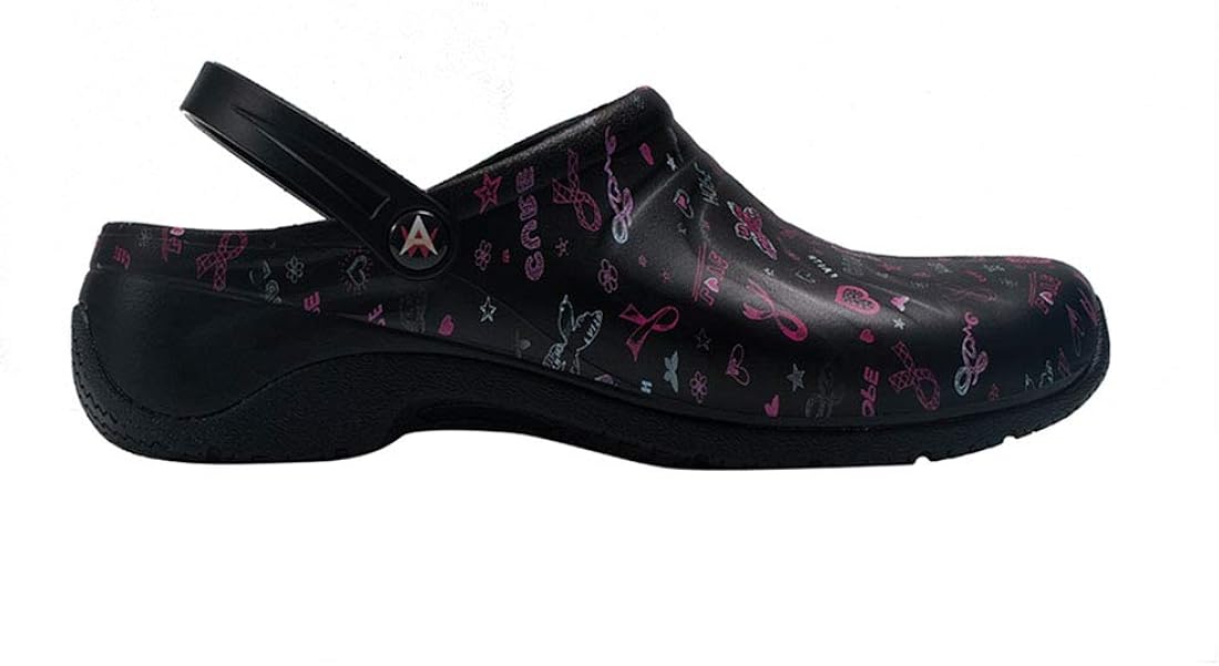 Anywear Zone Injected Clog with Backstrap, 8, Love Hope Cure: Shoes