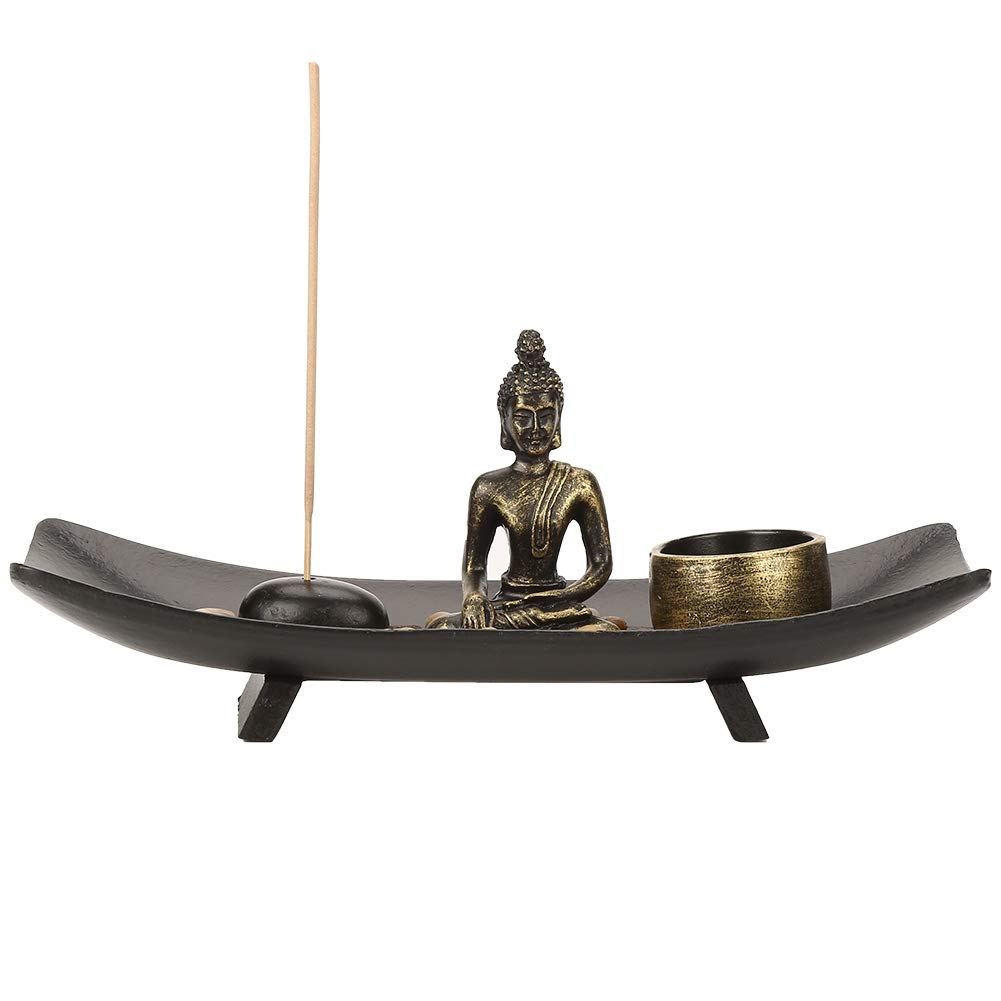 Bronze Buddha Incense Burner HT217 Tabletop Buddha Zen Garden Wooden Incense Stick Holder for Decor Gift Meditation Relax