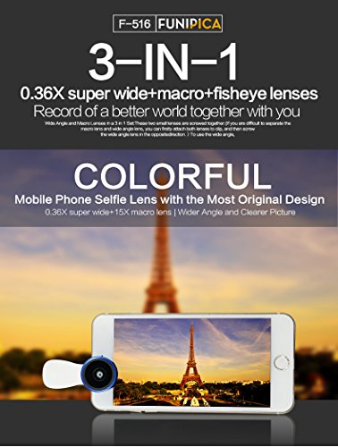 Cell Phone Camera Lens Kit 3 in 1 + Two Universal Clip On adapter 180° Fisheye 15x Macro 0.36x Super Wide For iphone Samsung Galaxy Smartphone