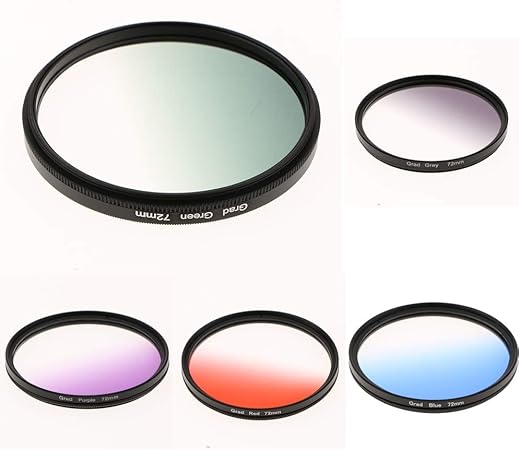 Amazon H Hilabee 72mmグラデーション中性色カラーフィルターキット グレーブルーパープルレッドグリーン フィルターセット 通販
