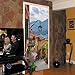 Fymural Door Wallpaper Murals Wall Stickers - Old Town for Home Decoration Self-Adhesive Vinyl Removable Retro Art 3D Door Decals 30.3x78.7