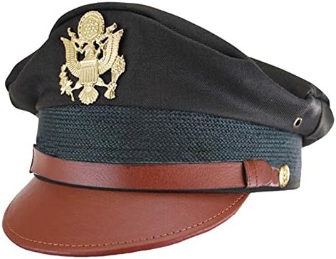 US WWII Officers OD "Crusher" Style Cap 7-3/8