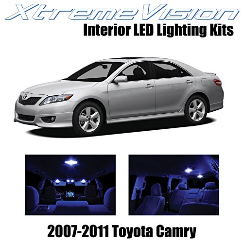 XtremeVision Toyota Camry 2007-2011 (12 Pieces) Blue Premium Interior LED Kit Package + Installation Tool