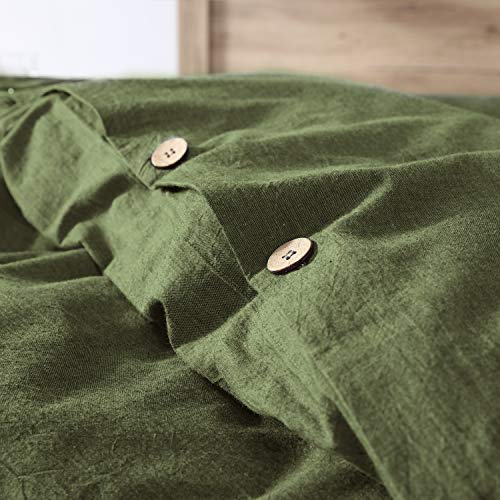 EXQ Home Olive Green Duvet Cover Set Full/Queen Size 3 Pcs, Super Soft Bedding Vintage Comforter Cover with Button Closure (Breathable)